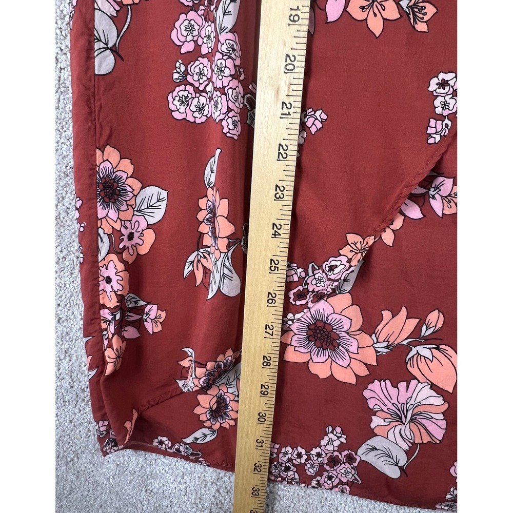 Free People Sunray Sarong Floral Faux Wrap Midi Skirt Rust Orange Womens 2 - Picture 5 of 11